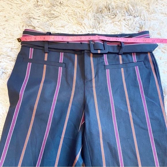 Anthropologie | The Essential Slim Cropped Cotton Blend Trousers With Belt 0 - Picture 9 of 11